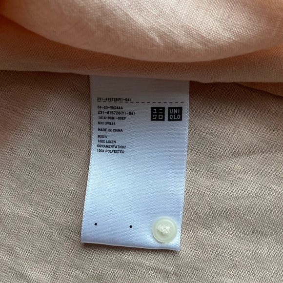 Soldout Hana Tajima Uniqlo Embroidered Linen Blouse XS - Picture 7 of 7